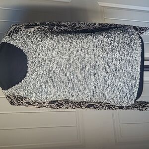 BKE Textured Sweater with Lace Sleeve S